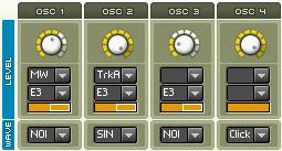 impulse, decays slowly. Before dealing with the comb filter in detail, it is necessary to simulate how the string is plucked. Load preset 11 and look at the Oscillator section.