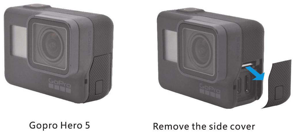 Connect the transmitter to Gopro5: 1.