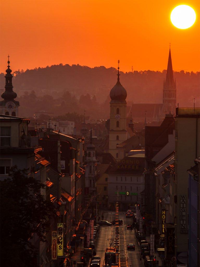 Parting Shot The sun rises over the city of Graz in southern Austria.