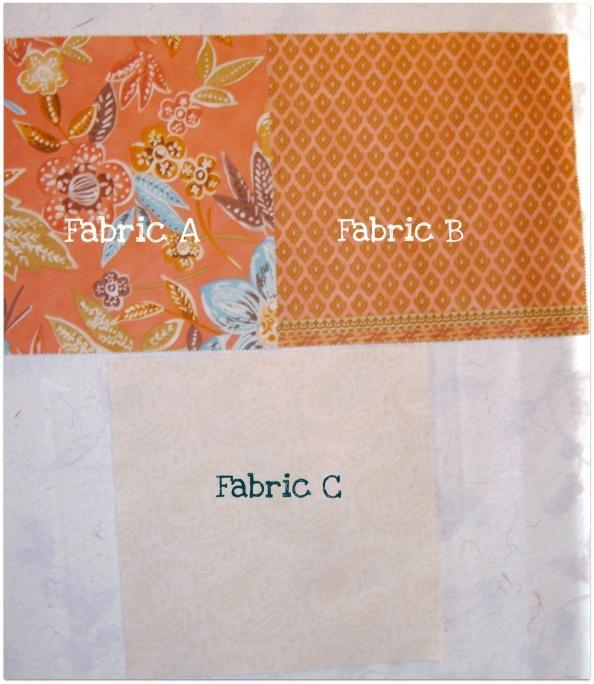 Choosing Fabric : Tips 2 fabrics {A & B} are used for the basket. Low contrast between these two prints will work. I recommend one large print from the line, and a medium print.