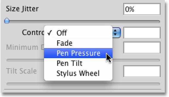 Minimum Diameter If you don t want the brush size to fade out completely, you can use the Minimum Diameter option to set a limit for how small the brush can get.