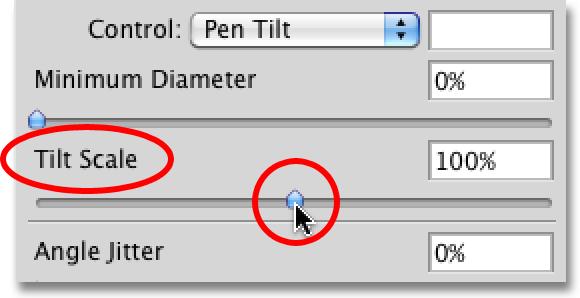 Pen Tilt If you do have a pen tablet installed and want even more dynamic control over the size of your brush stroke, try out the Pen Tilt option: Pen Tilt is another option specifically for pen