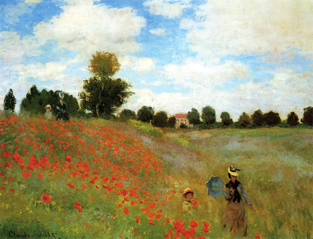 5. SPEAKING Look at the painting Poppy Field and discuss the following points with a partner: Location Season How many figures are present in the scene and which class they belong to (working class,