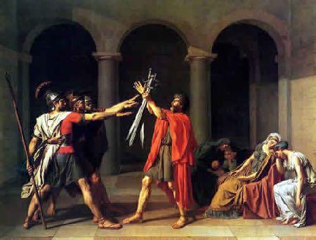 The Oath of the Horatii by Jacques Louis David When Paul arrived in Paris he found an art studio to study in.