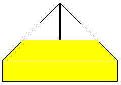 6) Fold back the two small triangles on the