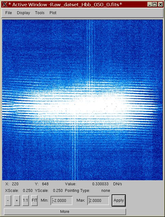 5.9.14 Remove Crosstalk Brief Description: If a bright spectrum covers most of the rows of one of the 32 detector outputs, then the other 31 will show a crosstalk signal from the electronic effect on
