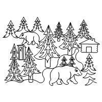 Pattern: pines and animals 009