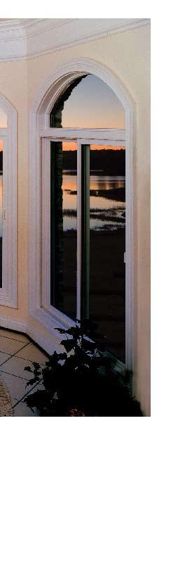 Two operable sash and a fixed center sash on three-lite units. Operable sash glides in vinyl head and sill tracks.