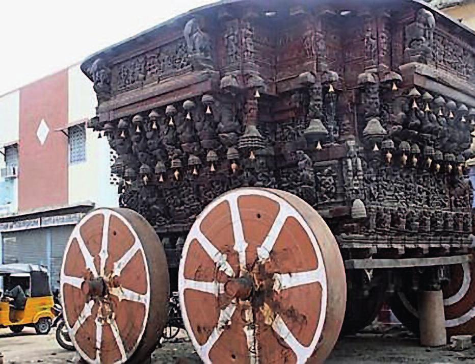 He said the panels were made in South India in the 18 th century. Presumably the panels were sold by the temple authorities when the cart disintegrated with age.