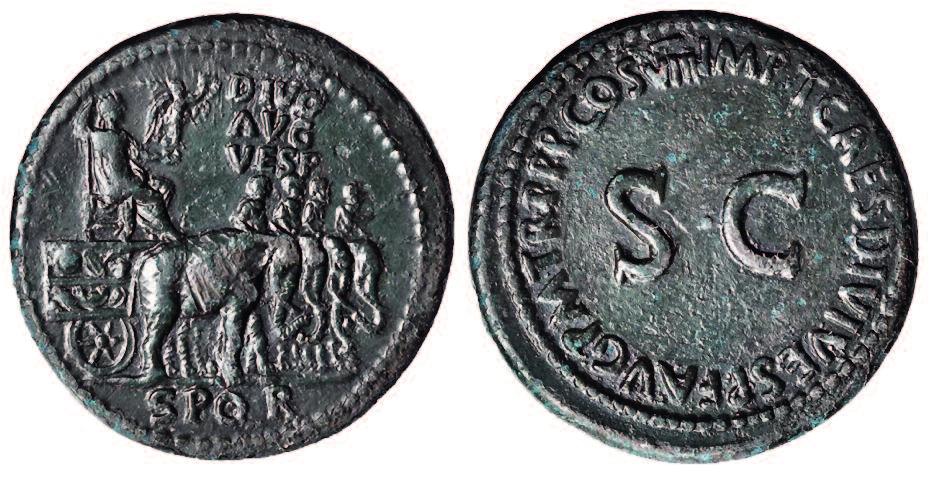 horses on the reverse. On top of the chariot is an object, the nature of which is unknown. Some numismatists have said it is ears of corn, and others a flower (Figure 15).