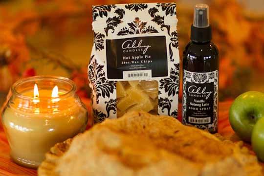 Clean-burning, soy-based Abby Candles are