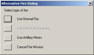 This will display the Artillery Dialog showing you all of the artillery units that you have available. Notice that if you click on the Find button, the Hot Spot will be located at the unit s location.