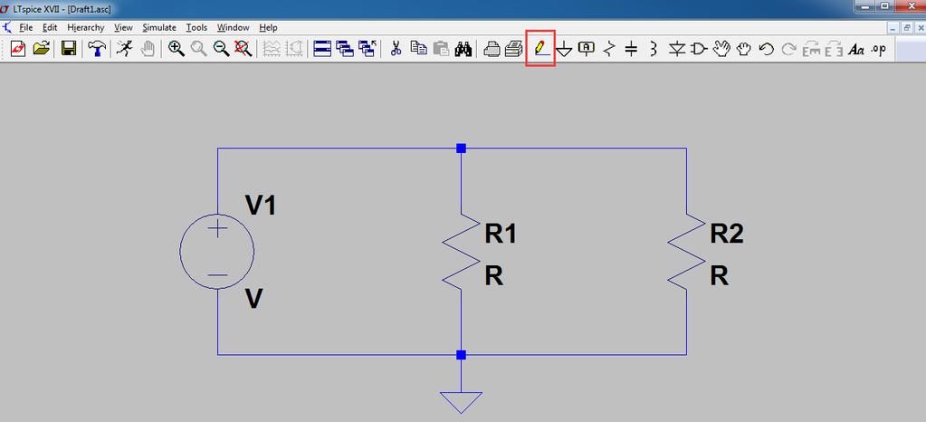 Step 5: Add wires (click and release) to connect all components; fulfill the circuit/schematic.