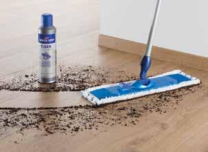 Use the Quick-Step Cleaning Kit, which comes with a mop holder, a microfibre mop, and a bottle of Quick- Step cleaning product, so you have everything you