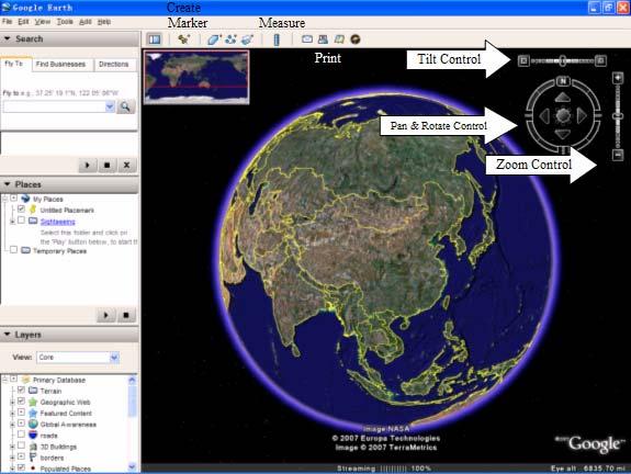 June, 2005. The concept of the Digital Earth was unveiled to the general public by Google Earth; many researchers or governments agencies started to utilize Google Earth for their works.