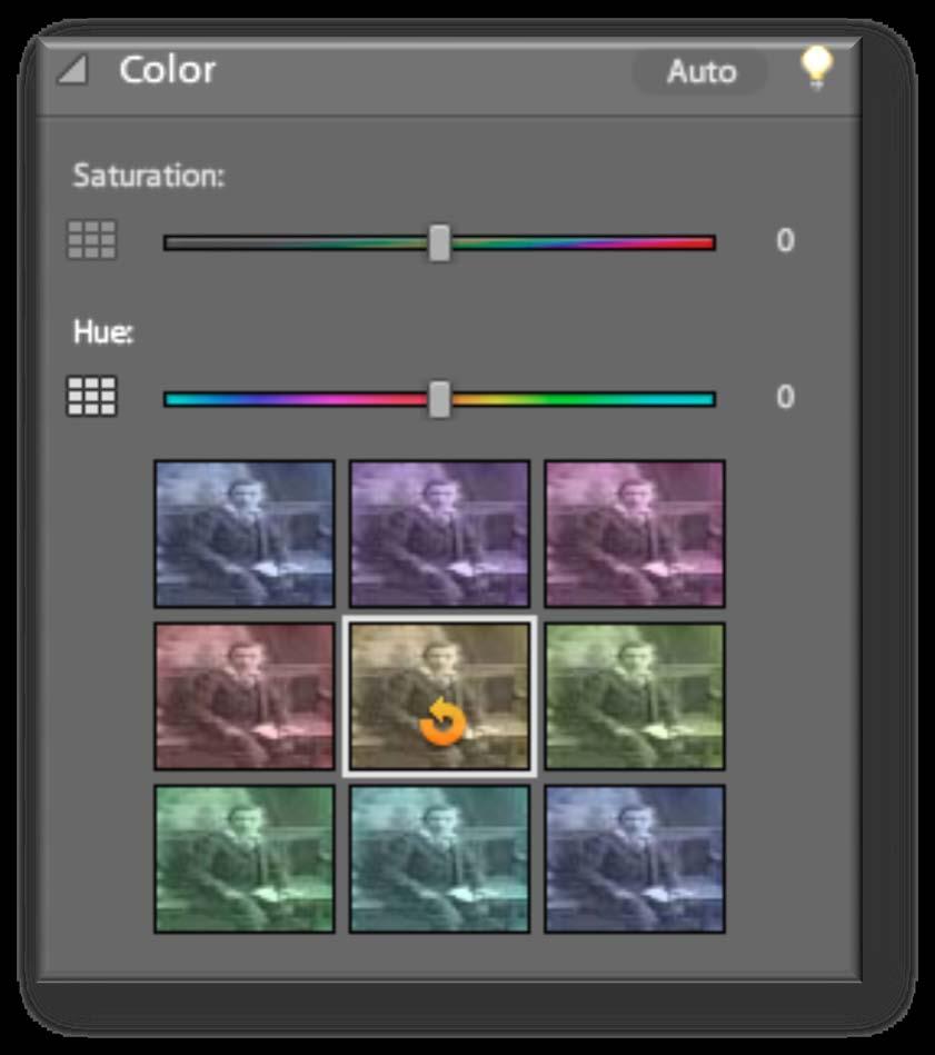 Quick Fix Preview Color: Hue Shifts all colors in an image This control is
