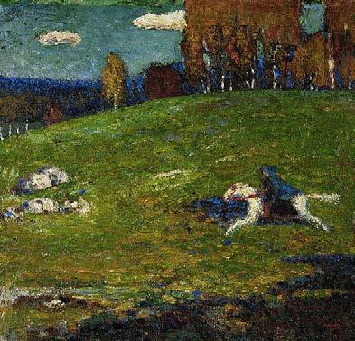 1911-1914 The Blue Rider Formed in 1911 by Russian emigrants and native German artists, Der Blaue Reiter or The Blue Rider was a response to the public rejection of Kandinsky s abstract painting Last