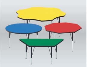 Assorted Bright Colors Flower: 60 Available in 2 Height Ranges: 21 to 30, and 16 to 25 Designed for the heaviest school use. Correll Activity Tables meet or exceed specs for all major brands.