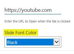 3.5.4 Slide Content Font color User can select Slide Font color from this option in the Tile Content settings.