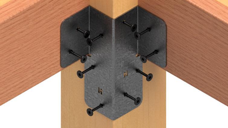 Structural Deck Support System: Product Number: H4-GPR STEP 1: Notch 6x6 post to accommodate beam and rim