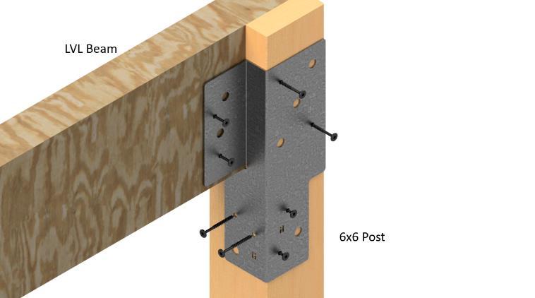 Structural Deck Support System: Product Numbers: H5-GBL3 (Also applies to H5-GBR3) STEP 4: Drill, using each bolt hole in bracket as STEP 1: Notch the one end of each deck post to guides, through all