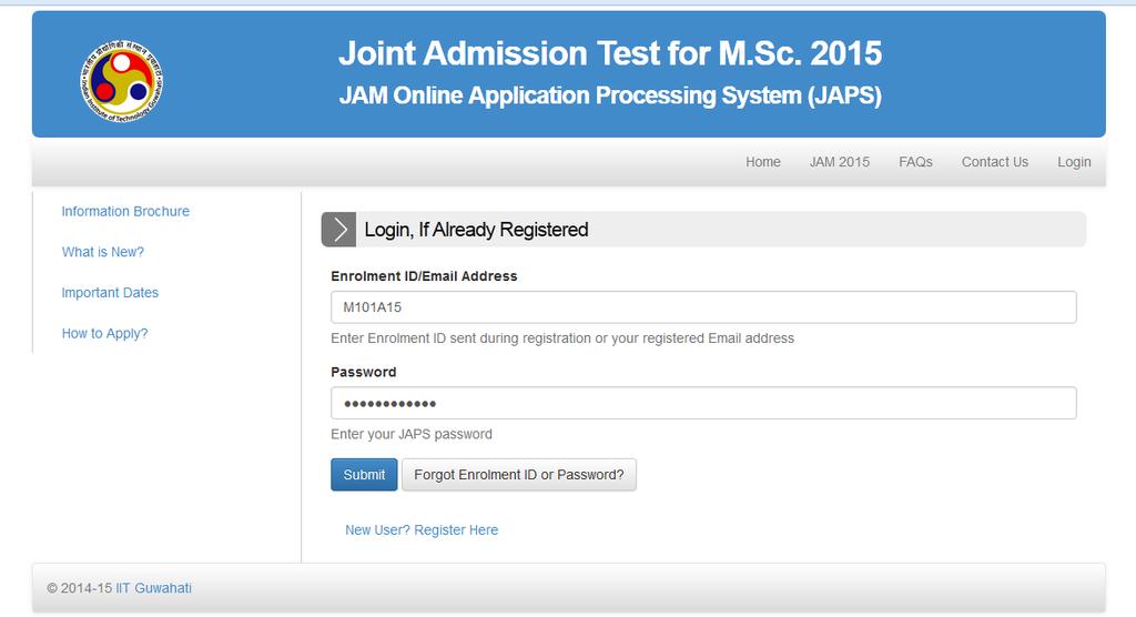 STEP 2: Filling in the Application Form You must have to enter Enrolment ID/E-mail address and