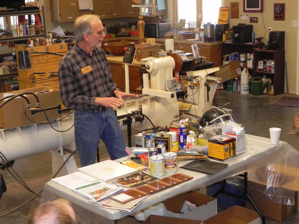 February Program Finishing, Part 1 David Delker discussed the importance of safety equipment.