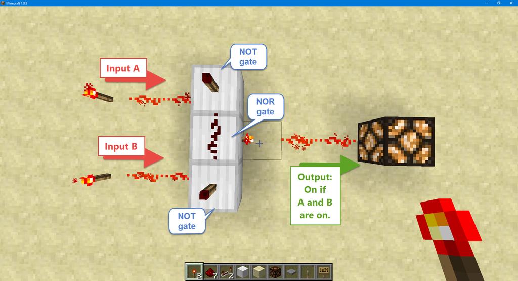 4 Using NOR gates NOR gates are the most basic building block for all electronic circuits - including Redstone circuits.