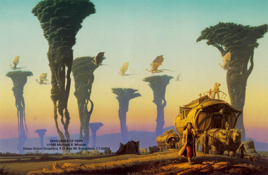 This science fiction story takes place on the planet Pern, an imaginary world
