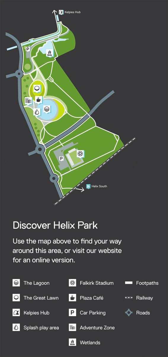 Aerial photograph of the Kelpies and the visitor s map of the Helix Park (a) Prior to the construction