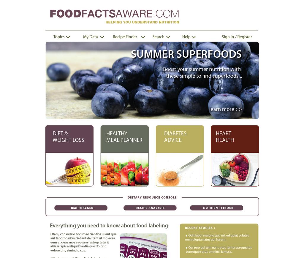 5. (continued) A website called foodfactsaware.com helps consumers understand more about information displayed on food packaging.