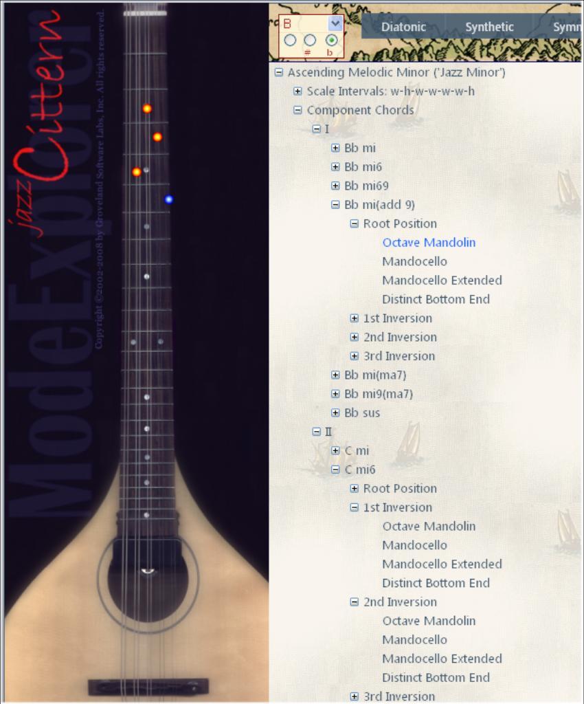 jazzcittern ModeExplorer web edition Playing Chords ModeExploration of Component Chords Each scale implies certain chord types that can be built on each degree of the scale.