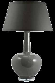 LINEN SHADE SIZE: 20 W 31 H SHADE: 20 W 11 H 229/S2 DEL MAR PORCELAIN TABLE LAMP IN GREY GLOSS GREY PORCELAIN, ACRYLIC BASE GREY BURLAP
