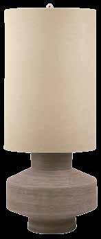 H SHADE: 20 W 11 H 340 BISQUE CERAMIC TABLE LAMP IN DARK