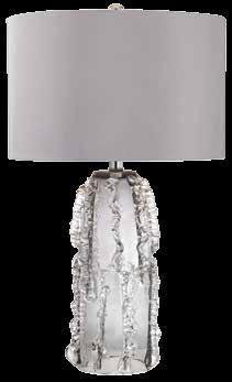 10 D 27 H SHADE: 16 W 10 D 10 H D2916 KENNEBUNKPORT TABLE LAMP GLASS WITH HAND APPLIED COILS AND