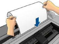 When prompted by the front panel, insert the sheet into the right-hand side of the input slot. WARNING!