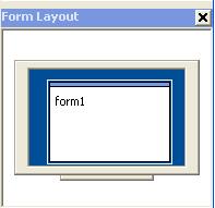 19 The Form layout window (Figure 3.5) shows a form position on the screen at run time. It is consist of an image representing the form relative position on the screen and screen.
