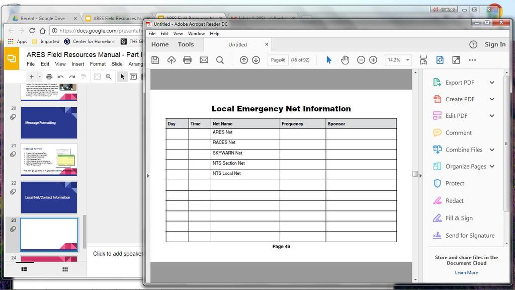 Local Emergency Net Information Needs to be: