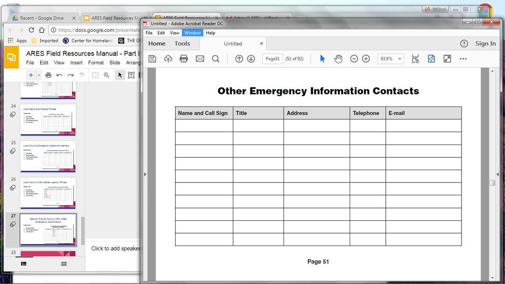 Other Emergency Information Contacts Needs to be:
