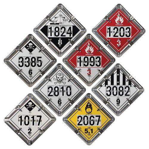 HAZMAT Incident The DOT requires that all freight containers, trucks and rail cars transporting these materials display placards identifying the hazard class or classes of the materials they are