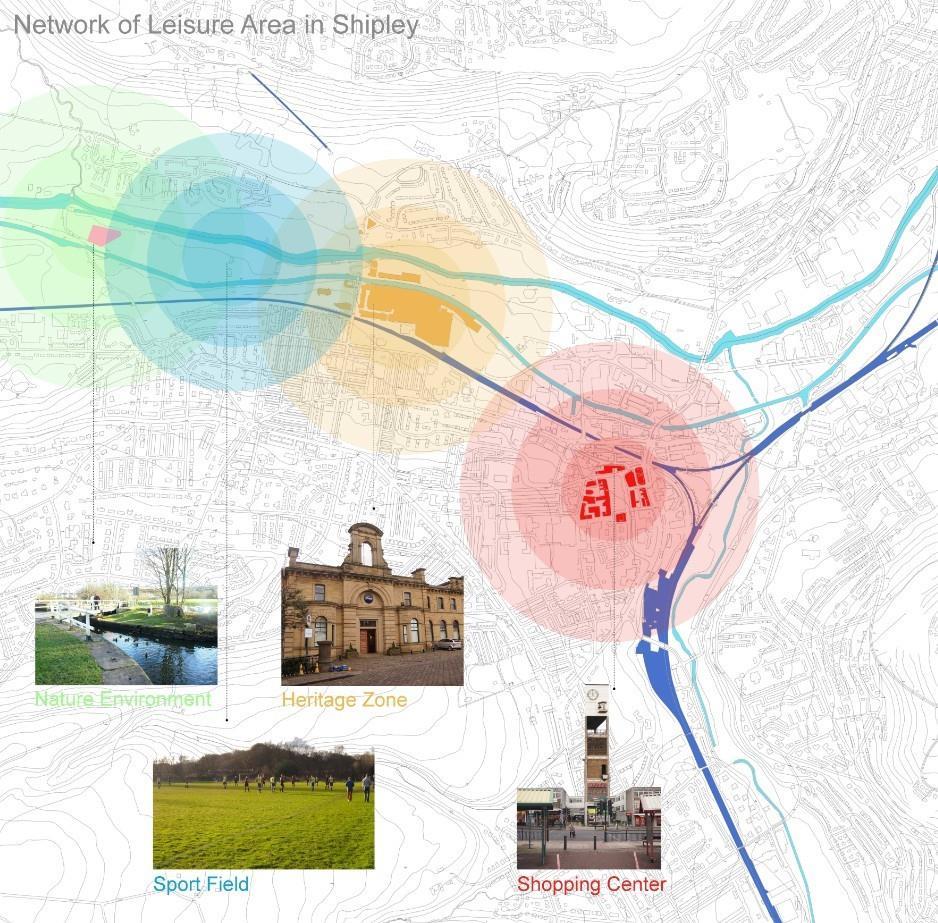 Fig. 3 Network of leisure area in Shipley (Author, 2013) The next picture (Fig. 4) is the investigation of that area. With some small notable symbols, the whole district is appearing.