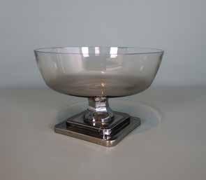 SMOKEDFB Smoked Glass Footed Bowl EGOB Etched Goblets CRYFB Crystal Footed Bowl