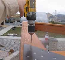 -Attach all 4 Triangle Brackets on to the Top Plate using (10) 8x1.1/4 SS Screws on each Plate. 9. 11. 10 Step 4. -Using 3-4 Men lift the Top Plate and slide it onto the top of the pergola.