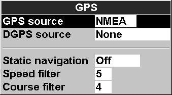 15-4 Setup > GPS Press MENU once or more until the Setup menu is displayed, then select System: GPS Source There are two options: NMEA: Use the external GPS antenna supplied or an external GPS or