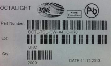 LED PART NUMBER ROHS DIRECTIVE COMPLIANCE LABELLING INFORMATION LEAD