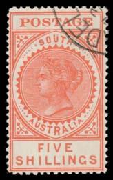 Prestige Philately - Auction No 168 Page: 10 344 V A B1 Ex Lot 344 1904-11 Thick 'POSTAGE' 3d 6d 8d 9d 10d 1/- 2/6d & 5/-, CTO, several with large-part o.g. Not listed in the ACSC.