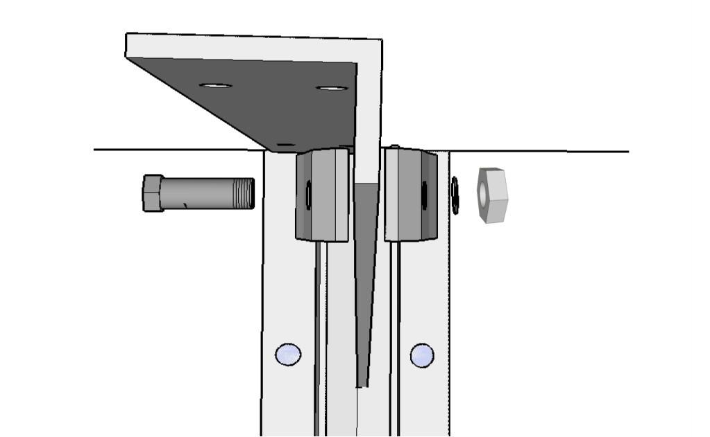 sketch 2 ceiling bracket assembly THE CEILING BRACKET AND UPRIGHT SHOULD FIT SNUGLY INTO THE 90 ANGLE OF THE CEILING