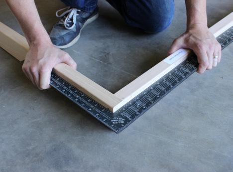 Use a framing square to ensure the assembly