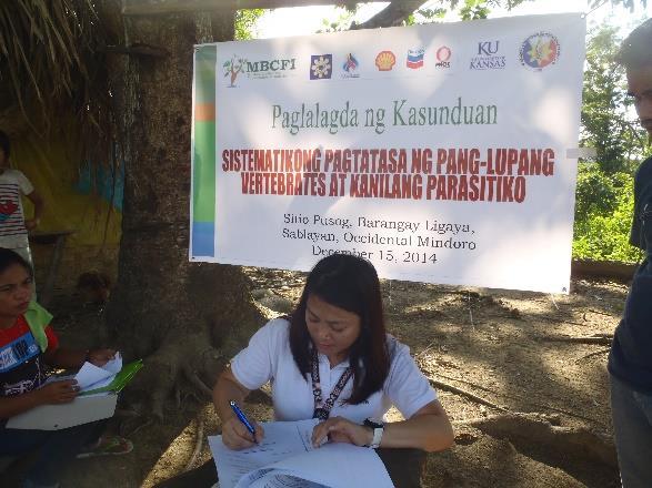 MOA signing with Tao Buid in Mt Siburan for the conduct of biosurvey (15 December 2014) MBCFI and