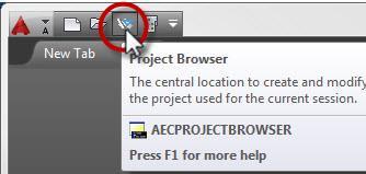 NOTE: The Project Browser can start from the Quick